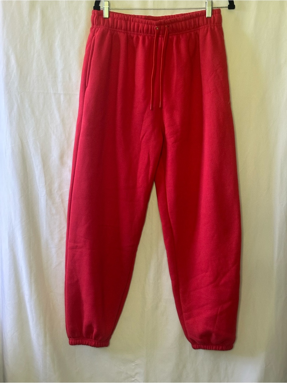 Alphalete Unisex Red Fleece Jogger Sweatpants Drawstring Size Large New
